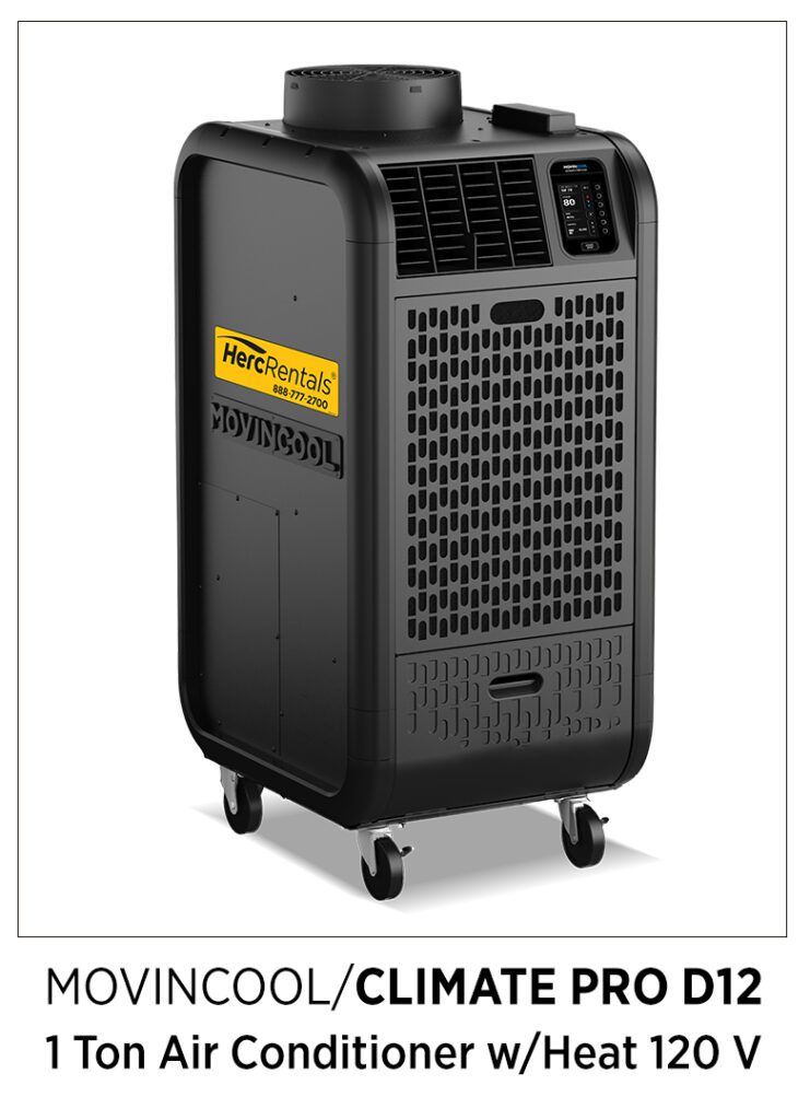 A portable AC unit with heat is a great temporary heater rental option for when you need climate control on both ends of the thermometer.