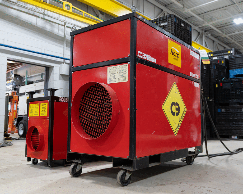 Portable electric heaters draw a lot of power, have some safety advantages. and maintain temperatures on jobsites for workers and materials.