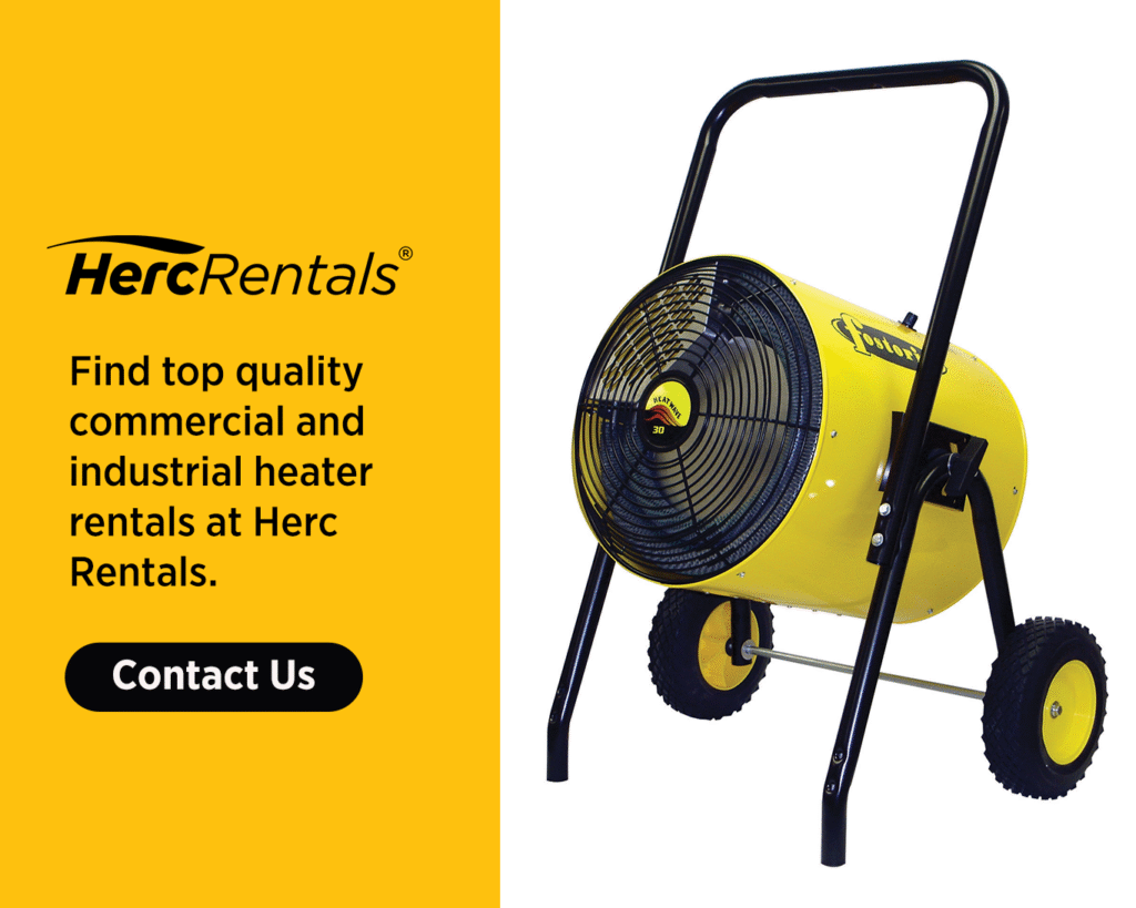 Find portable electric heater rentals at www.HercRentals.com.