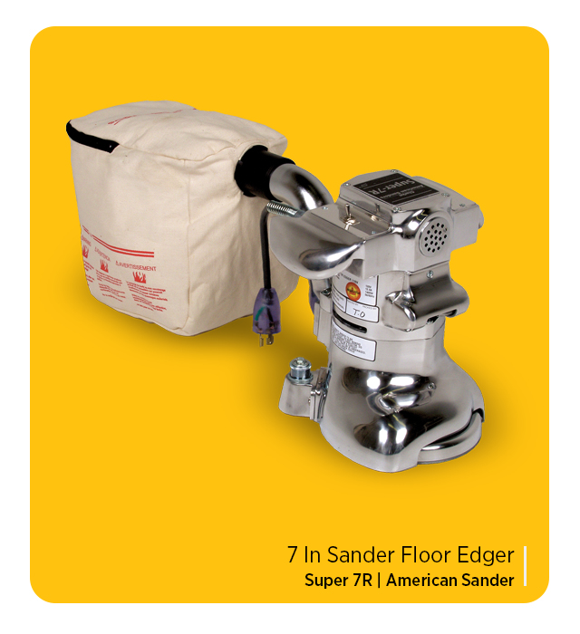 Floor edgers, like the one pictured, help reach corners, edges, stair landings and other tight spaces during flooring restoration of hardwood floors. 