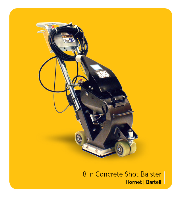 Shot blasters, like the one pictured, help prepare concrete for refinishing during flooring restoration. 