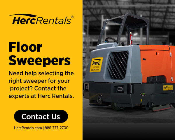 Floor maintenance starts with a clear task list and the proper equipment, such as floor sweepers and scrubbers. Contact Herc Rentals at HercRentals.com. 