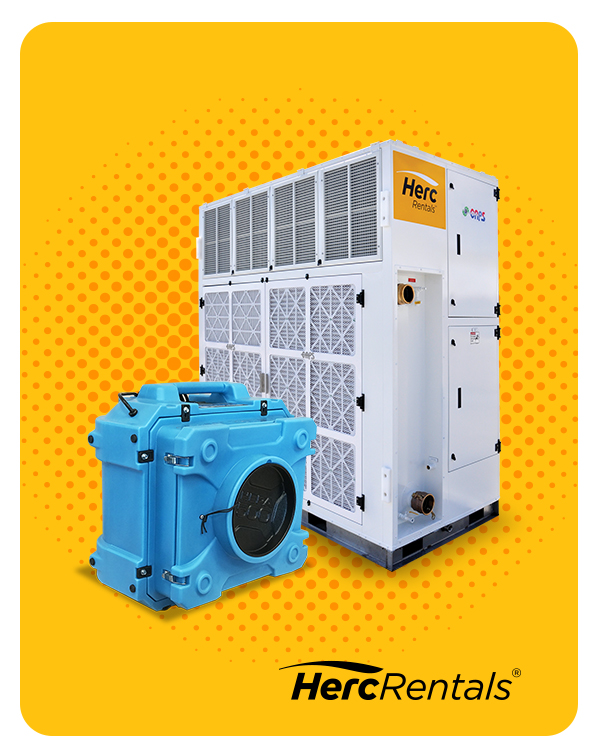 Air scrubbers and negative air machines, pictured, are essential water damage restoration equipment to clean mold spores and other contaminants out of the air. 