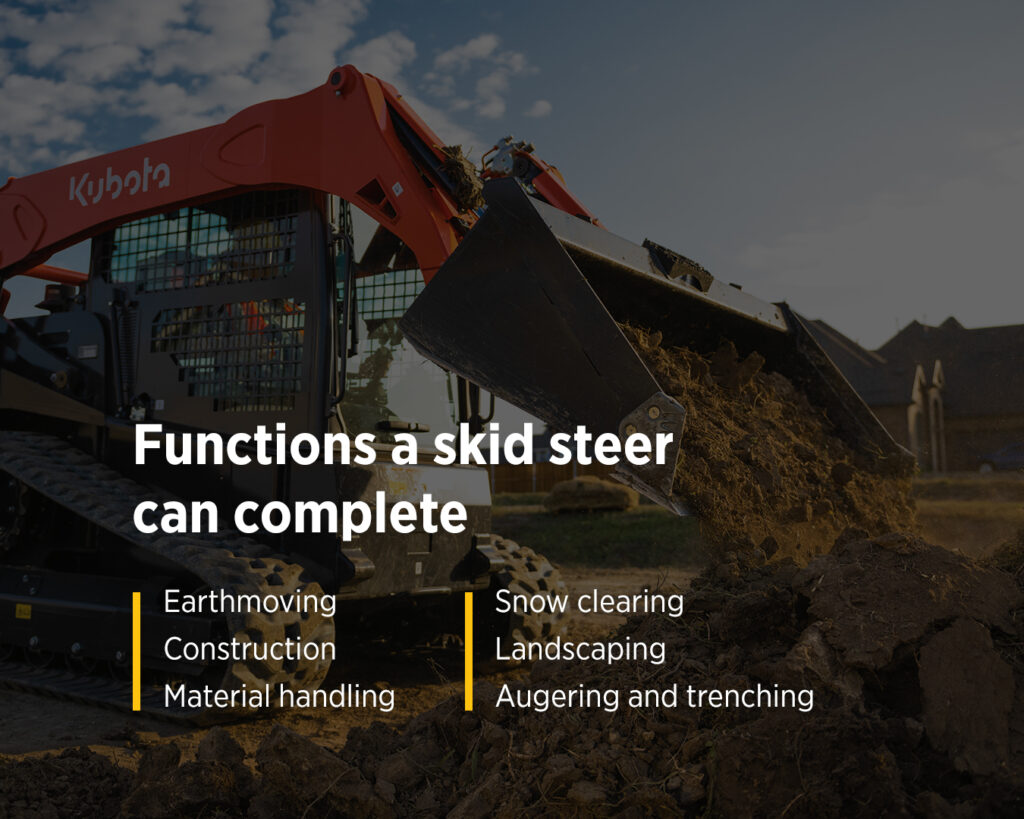 Keep these many functions in mind before renting a skid steer. 