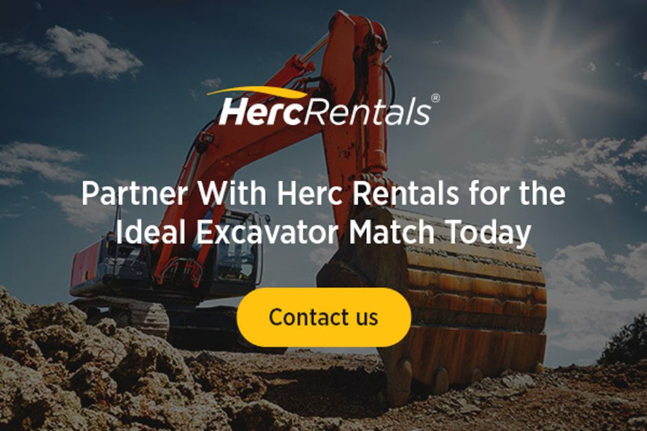 Partner with Herc Rentals for the ideal excavator match today.  