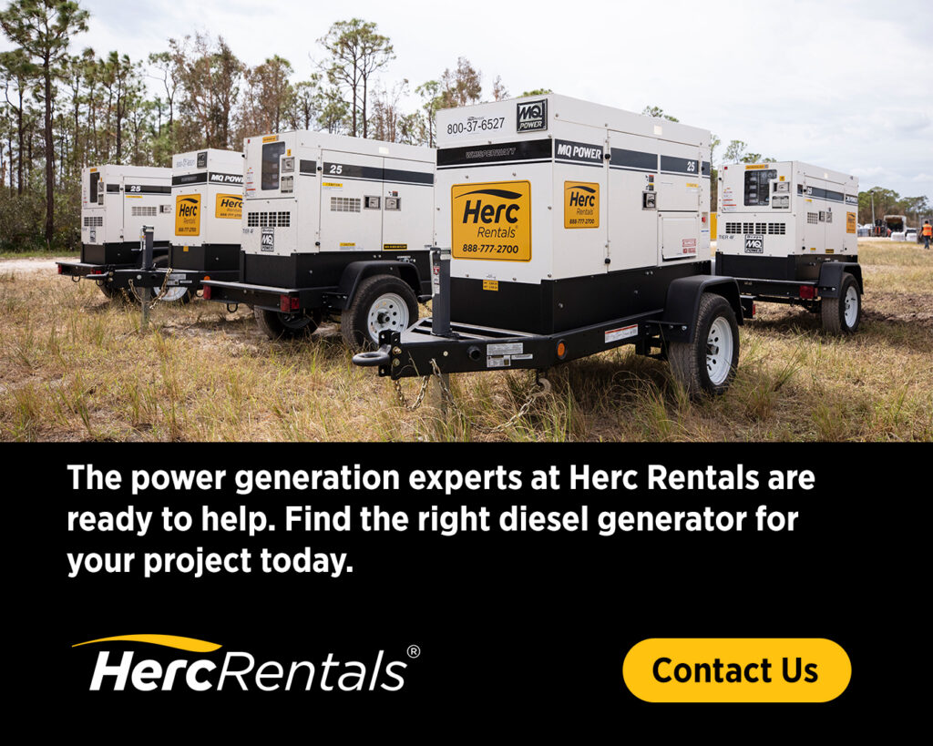 Before productivity comes to a halt during a worksite power outage, contact Herc Rentals at www.HercRentals.com. 