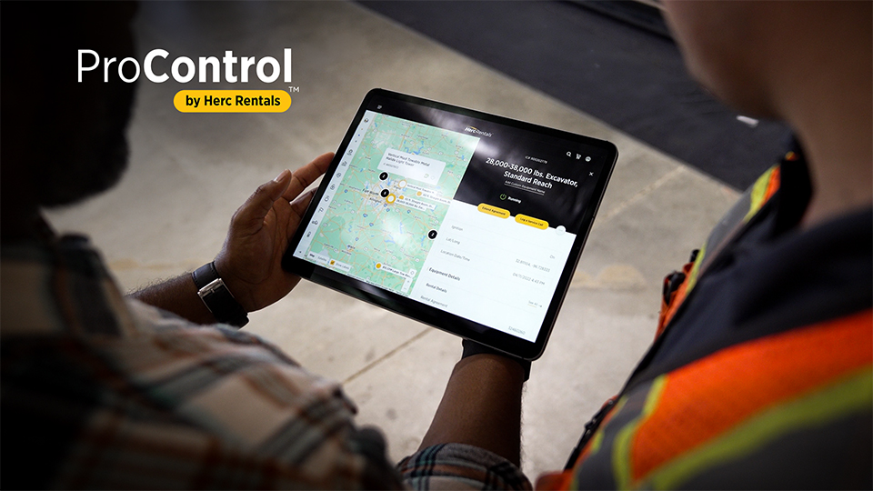 Pictured is Herc Rentals' equipment rental software, ProControl.