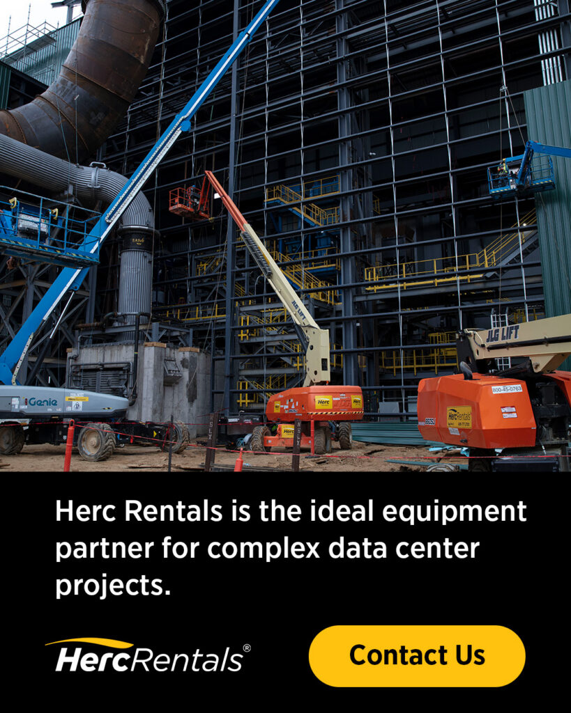 Herc Rentals is the equipment partner of choice for data center construction. 