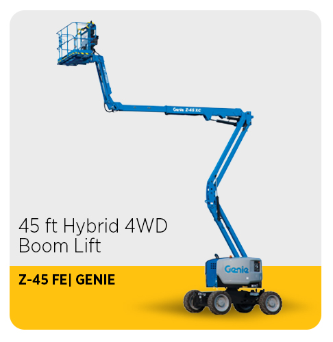 When considering boom lift basics, consider the type of power you need. A hybrid boom lift combines electric and diesel operation.