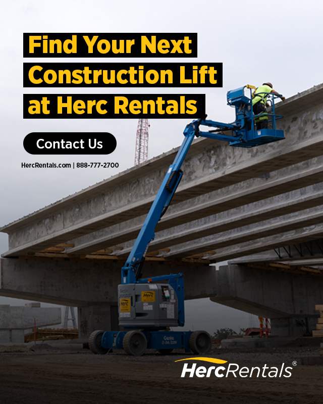 When looking for types of construction lifts you can use at your worksite, contact Herc Rentals at www.HercRentals.com. 
